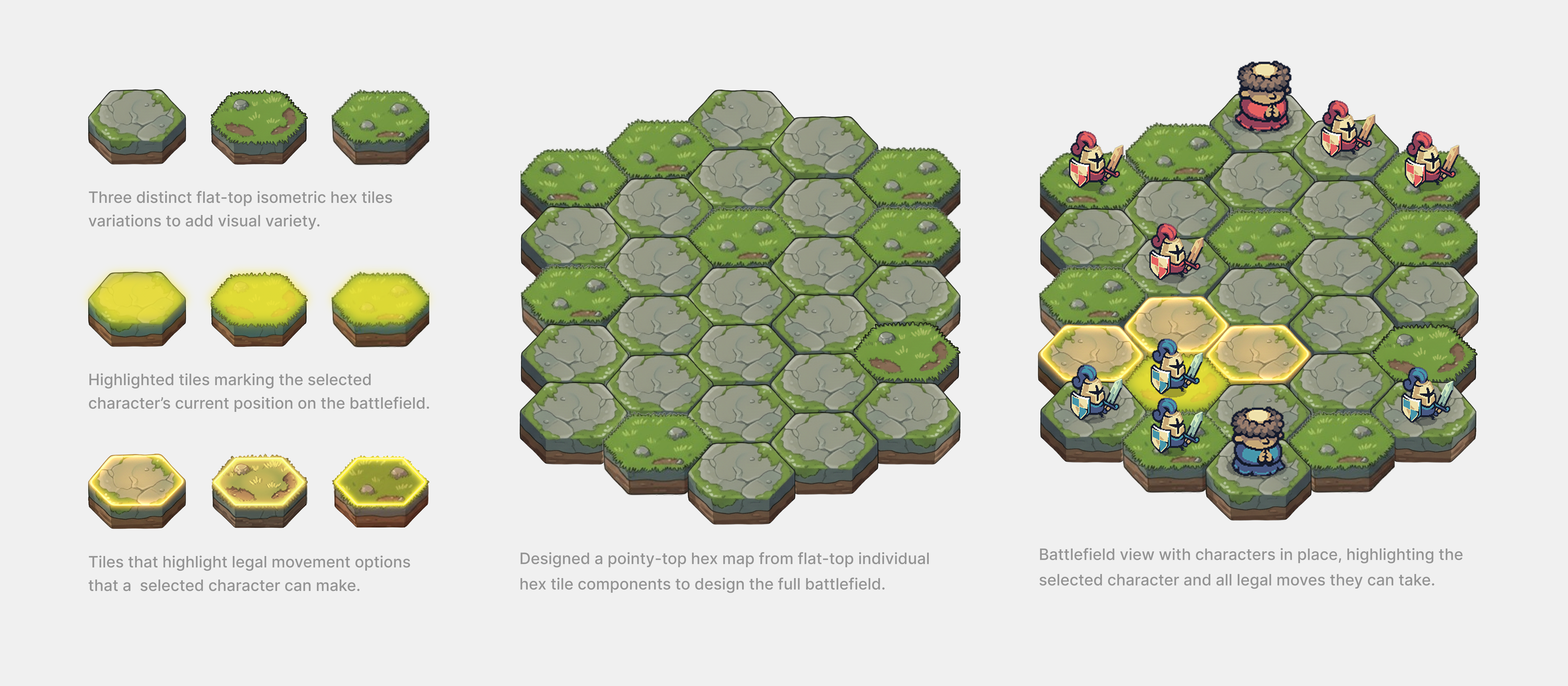 Isometric hex board showing clearer tile and unit separation.